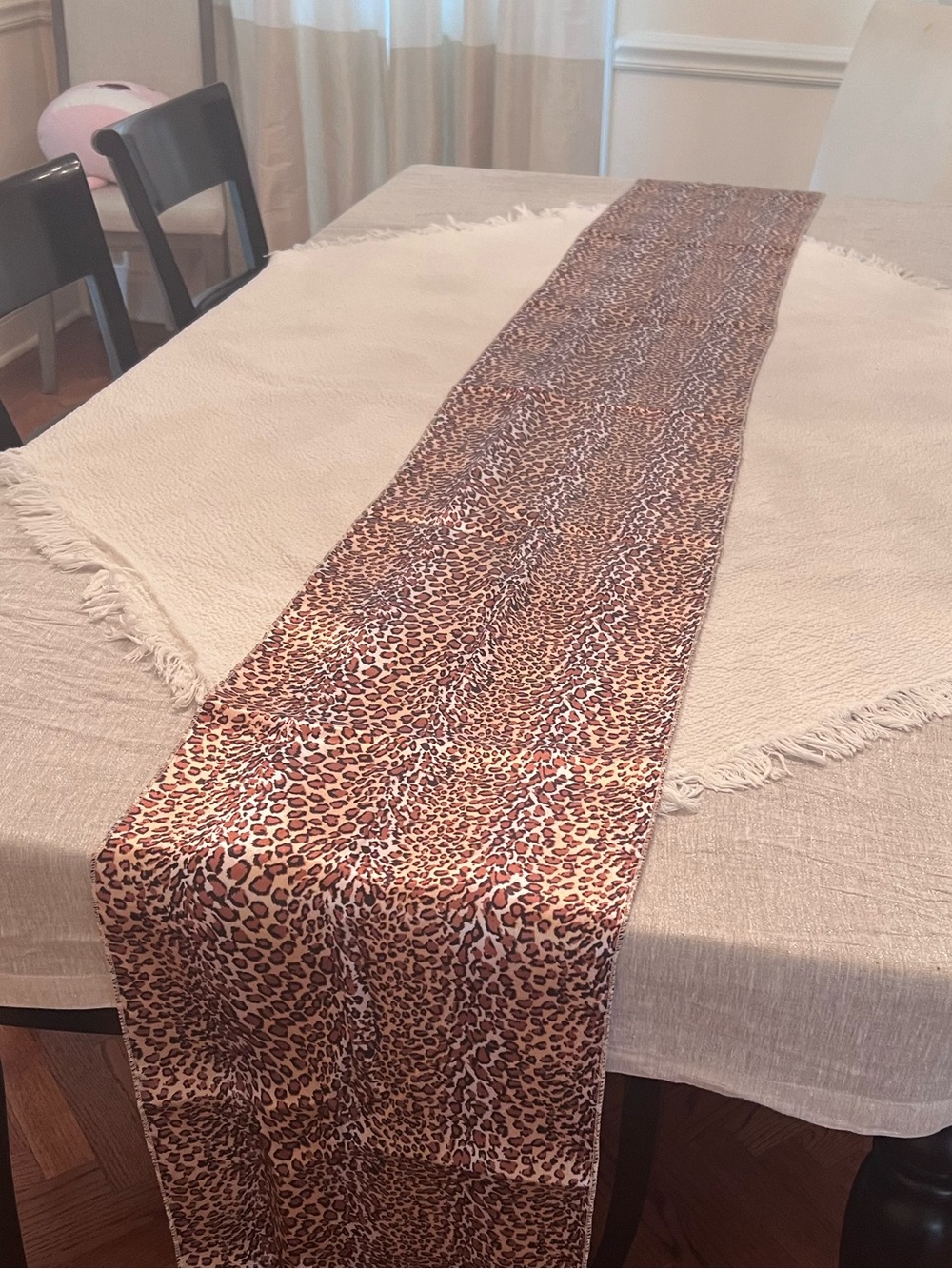 10 Leopard Print Table Runners in Brown and Tan